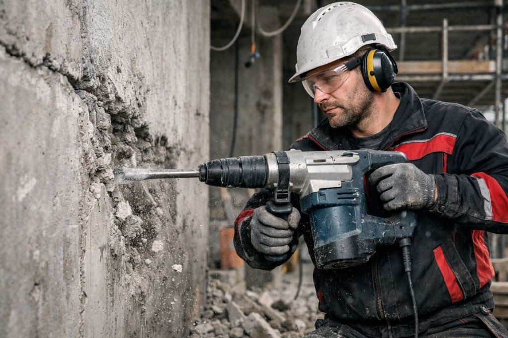 kucie betonu przez profesjonalistę